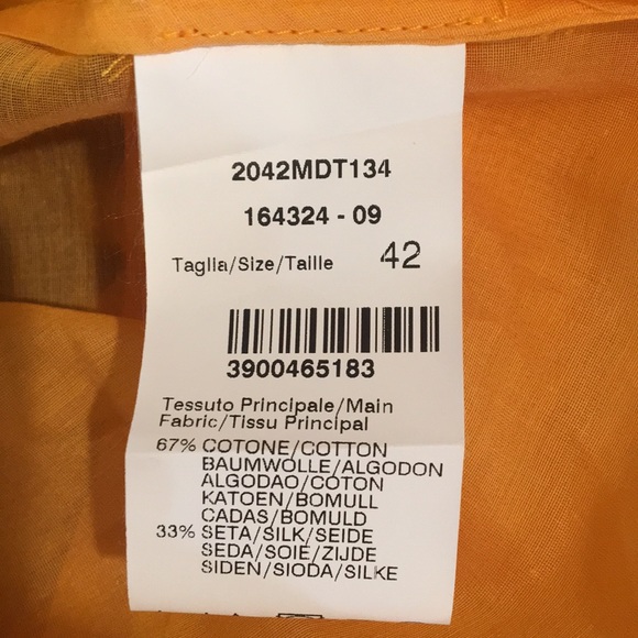 NWT MSGM Yellow Gold Blouse Sz 42/US 6 - Picture 14 of 14